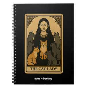 Carnet Funny Witchy Gothique Chat Lady Tarot Carte Magiqu
