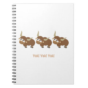 Carnet Funny Yak Yak Yak Pun mignon Caricature Yaks