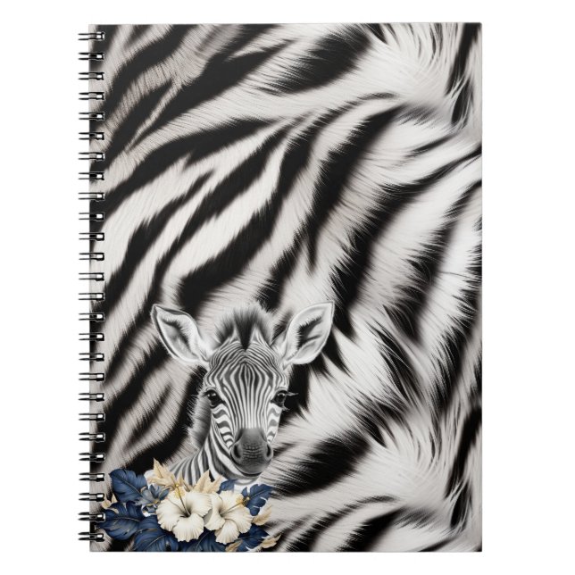 Carnet Fur d'impression noir blanc Zebra (Devant)