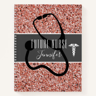 Carnet Futur infirmière Stethoscope Médicale Nom de la
