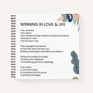 Carnet Gagner dans l'amour et la vie Motivation Poème Poé