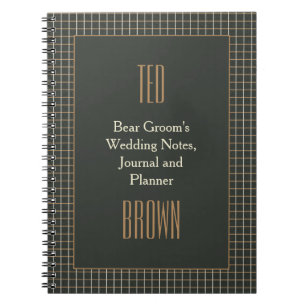 Carnet gai du mariage du marié encadré chic d'ours
