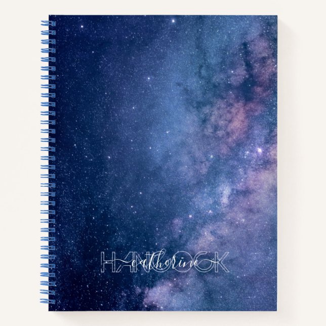 Carnet Galaxie bleue et violette (Devant)