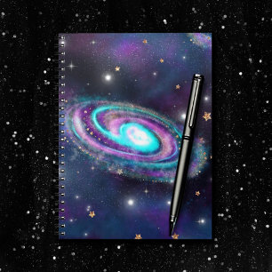 Carnet Galaxie de la Voie Lactée Bleu cosmique Violet r
