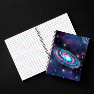 Carnet Galaxie de la Voie Lactée Bleu cosmique Violet r