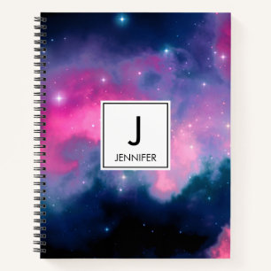 Carnet Galaxie rose & bleu Nebula & étoiles Abstrait