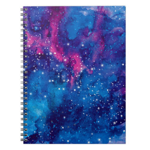 Carnet Galaxie spatiale aquarelle ciel nocturne avec étoi
