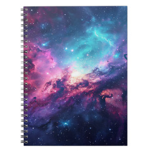 Carnet Galaxy espace parties scintillant nebula rose viol