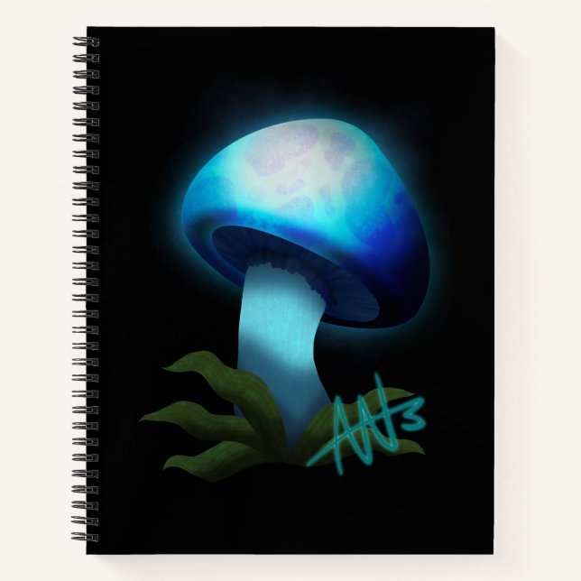 Carnet Galaxy Shiitake brillant bleu clair champignons Sp (Devant)