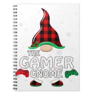 Carnet Gamer Gnome Buffalo Plaid Matching Family Christma