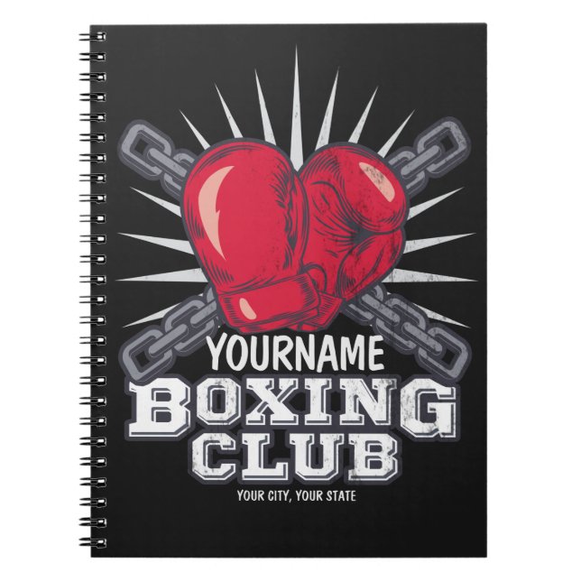 Carnet Gants de boxe personnalisés Combattant Champion Bo (Devant)