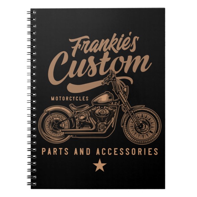 Carnet Garage de motocyclette Bobber personnalisé (Devant)