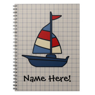 Carnet Garçon bleu/bronzage de voilier nautique