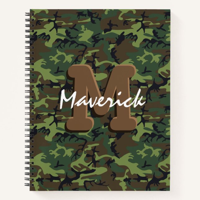 Carnet Garçon Masculin Armée Camouflage (Devant)