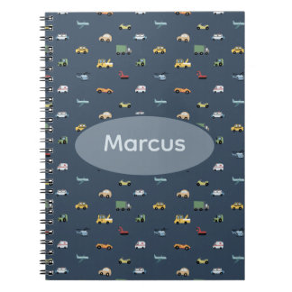 Carnet Garçon Mignon Transport Voiture Motif monogramme E