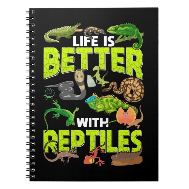 Carnet Garçons Filles Reptiles Lizard Gecko Dragon Porté (Devant)