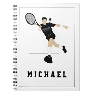 Carnet Garçons Joueur de tennis frappant avant-main et no