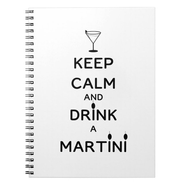 Carnet Gardez le calme et buvez un Martini (Devant)