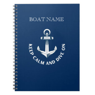 Carnet Gardez Le Calme Et Plongez Sur, Ancre Bleu Marine