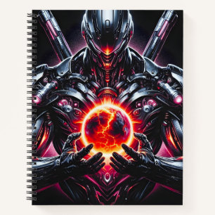 Carnet Gardien Cosmique Cybernétique Abstrait Robot Futur