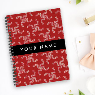 Carnet Garland de Noël, Rouge, Votre nom, Personnaliser