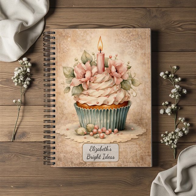 Carnet Gâteau Cupcake Floral Vintage (Créateur téléchargé)