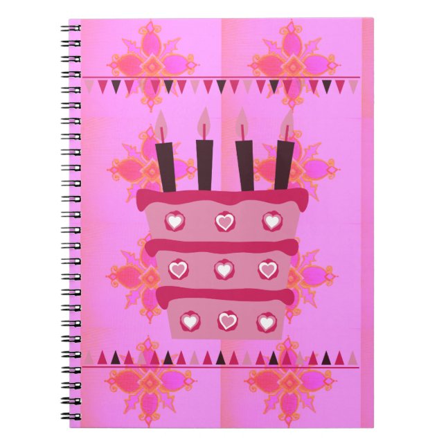 Carnet Gâteau d'anniversaire floral pour elle / Filles Ar (Devant)