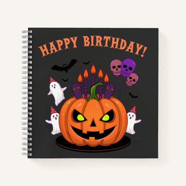 Carnet Gâteau et Fantômes Citrouilles éffrayant Halloween (Devant)