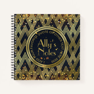Carnet Gatsby Glamor Art Déco Motif géométrique Monogr
