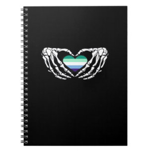 Carnet Gay Male Pride Squelette Halloween Mlm Goth Heart 