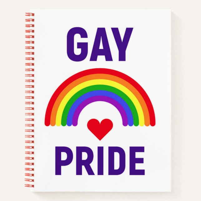 Carnet gay pride | Coeur et arc-en-ciel (Devant)