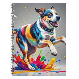 Carnet Géant coloré joyeux chien amusant,