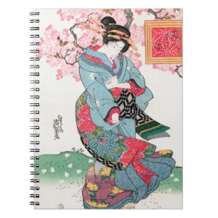 Carnet Geisha japonais animé au printemps Art Kimono