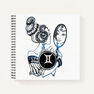 Carnet Gémeaux personnalisés Zodiac Art déco dame