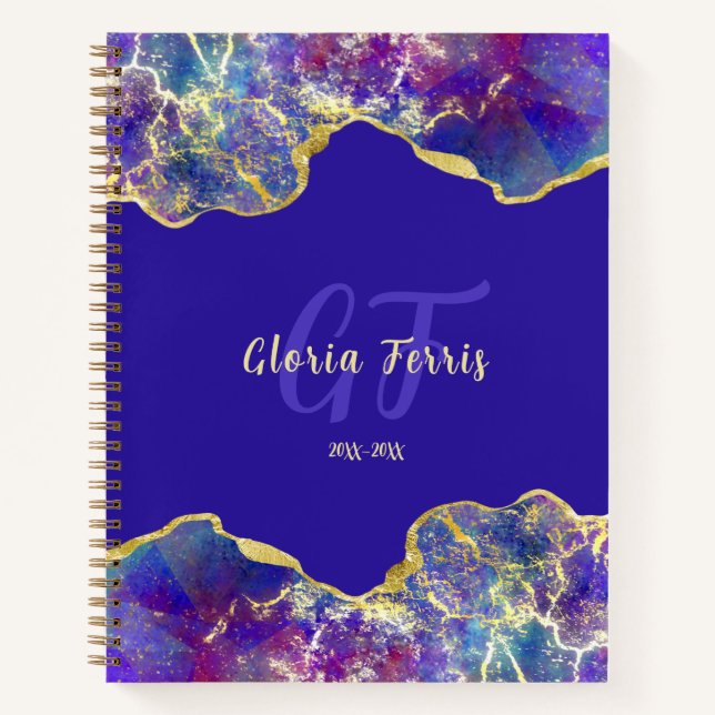 Carnet Gemmes Opal Fire et Veines Or Glitzy (Devant)