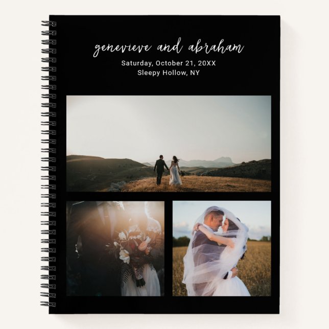 Carnet Genevieve Black Photo Mariage moderne (Devant)