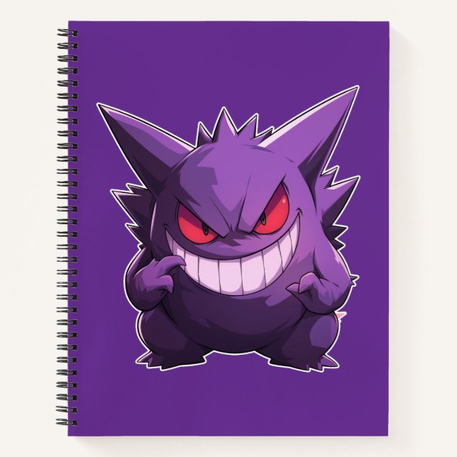 Carnet Gengar Mal En Couleur violet De Pokemon (Devant)