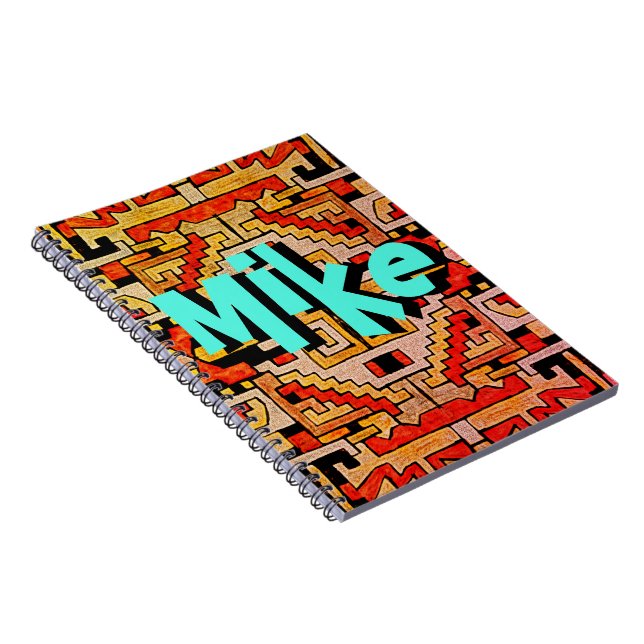 Carnet Geomethric Tribal/Ethnic Motif & Votre nom (Côté Droit)