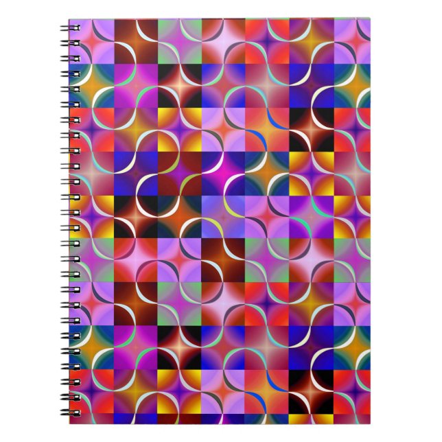 Carnet Geometric Multicolored Squares (Devant)