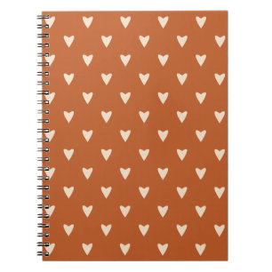 Carnet Géométrie en amour - crème sur ocre rouge - motif.