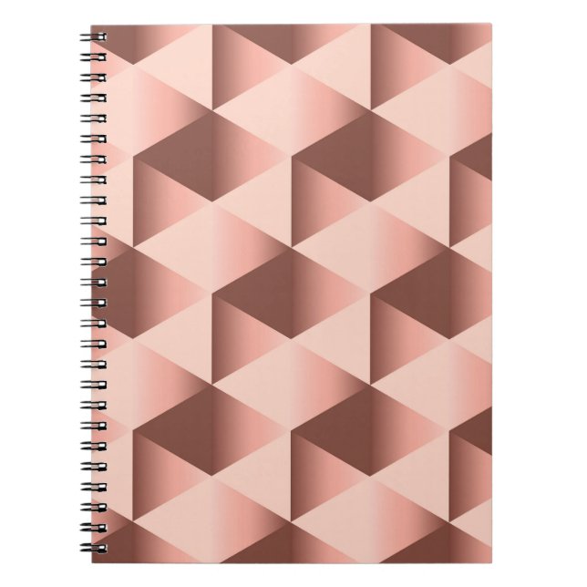 Carnet Géométrie rose : motif abstrait pâle. (Devant)