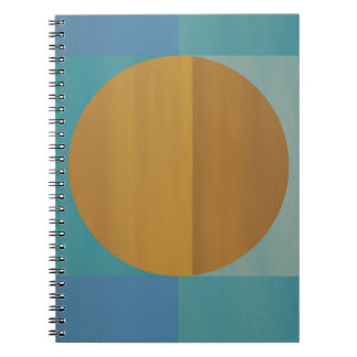 Carnet géométrique bleu Turquoise cercle doré