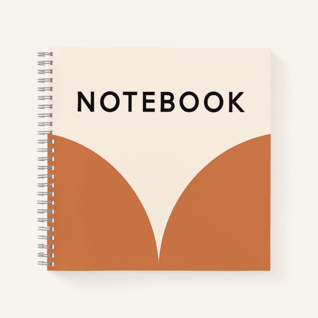 Carnet géométrique orange rétro (Devant)