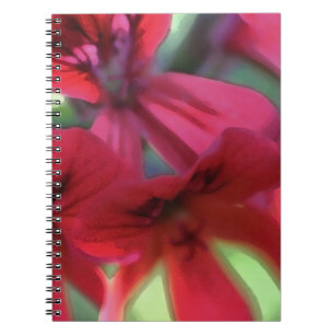 Carnet Geraniums d'aquarelles rouges