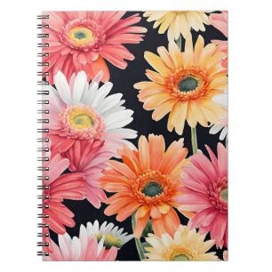 Carnet Gerbera marguerite - Fleurs aquarelle