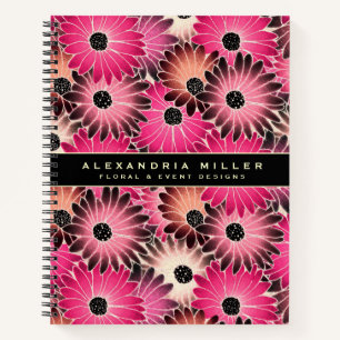 Carnet Gerbera rose moderne marguerite florale Personna