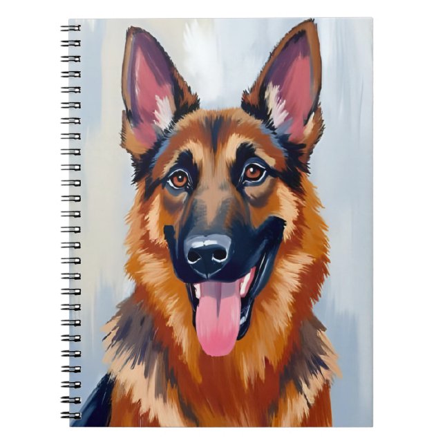 Carnet German Shepherd | Dog Watercolor Pet  (Devant)