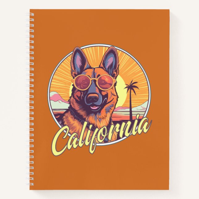 Carnet German Shepherd on the Beach (Devant)
