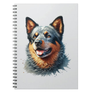 Carnet German Shepherd Watercolor Portrait 