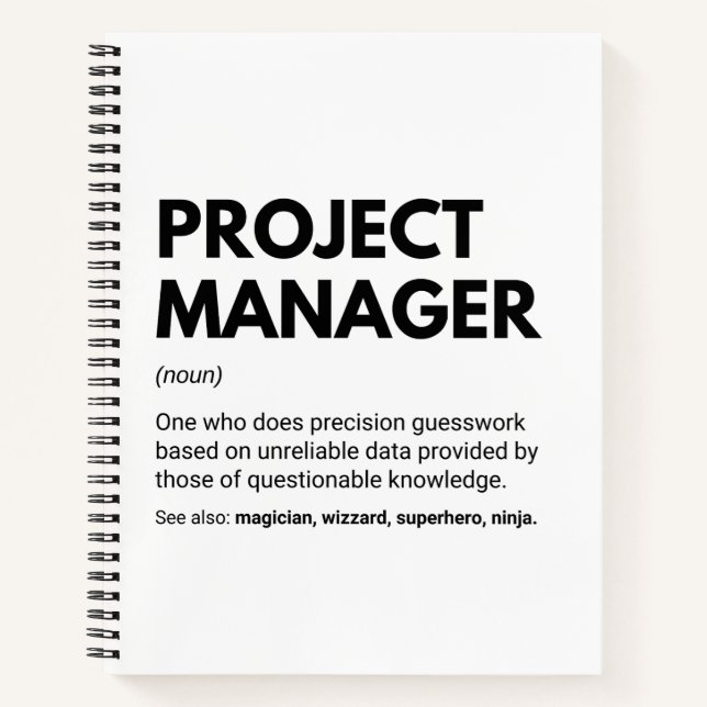 Carnet Gestionnaire de projet Définition amusante (Devant)